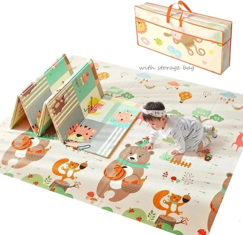 Foldable Baby Play Mat,200 * 180 * 0.8 CM Foldable Play Mat for Baby, Extra Large Non-Toxic Tummy Time and Crawling Mat