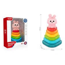 Textured Soft Ring Silicone Stacker for Babies with Bunny