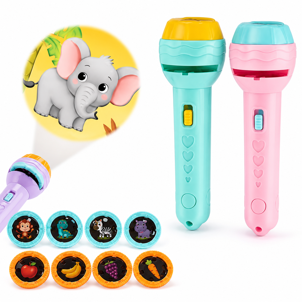 2 Projector Flashlights for Children – Pack 2 Torch Include