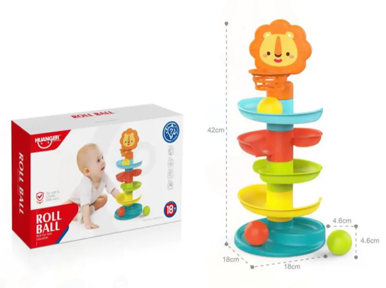 Huanger 5 Layer Ball Drop and Roll Tower Roll Ball 