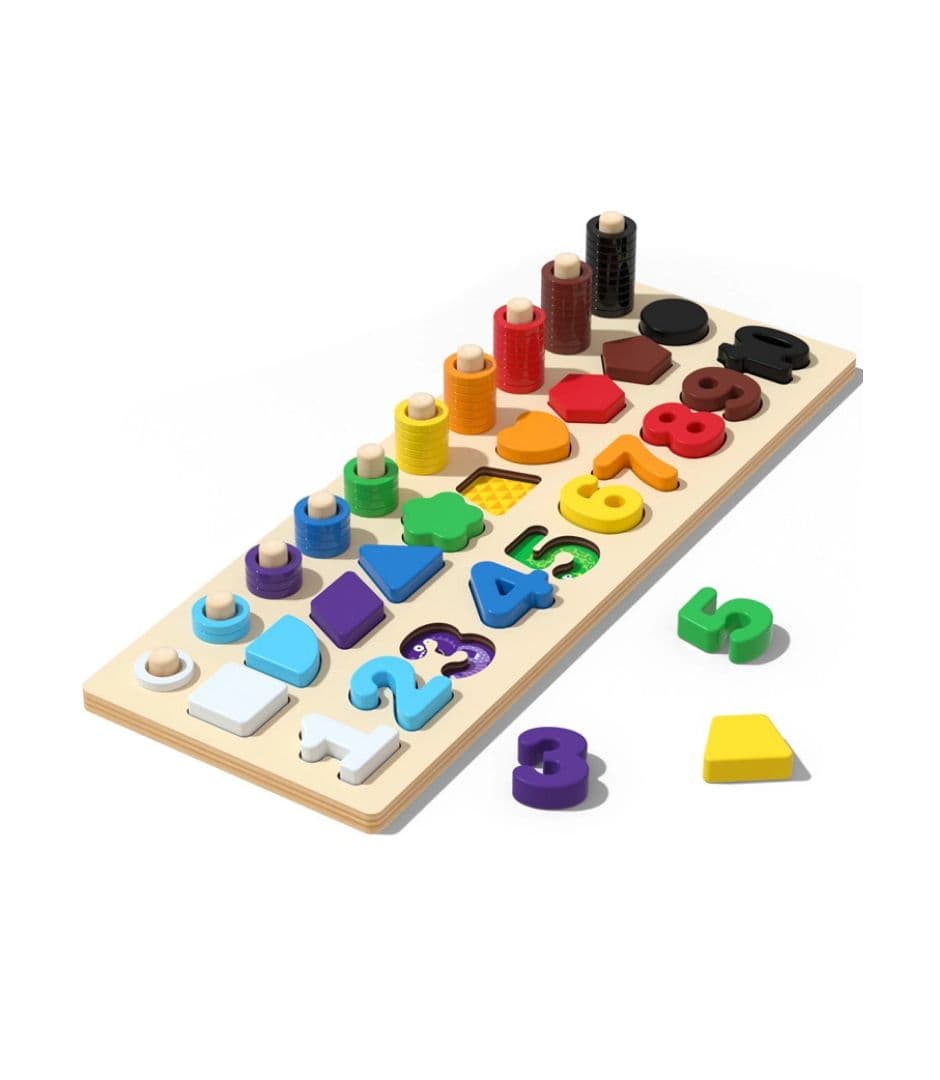 Logarithm Board Toy Puzzle Montessori Puzzle Board Intelligence Wood Puzzle Kids Matching Puzzle Toy Puzzle Matching Toy Wooden Number