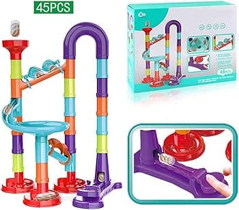 marble run pipeline toys set 45 pcs