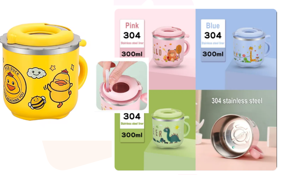 300ML Leakproof Cartoon Sippy Cup for Kids Portable Baby Feeding Cup with Straw