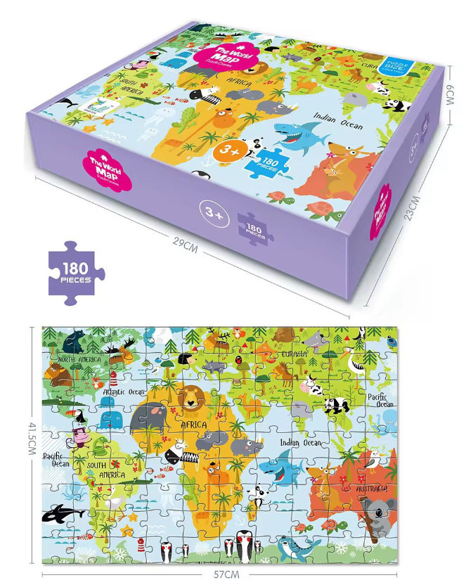 World Map Puzzle The Colorful Floor Puzzle