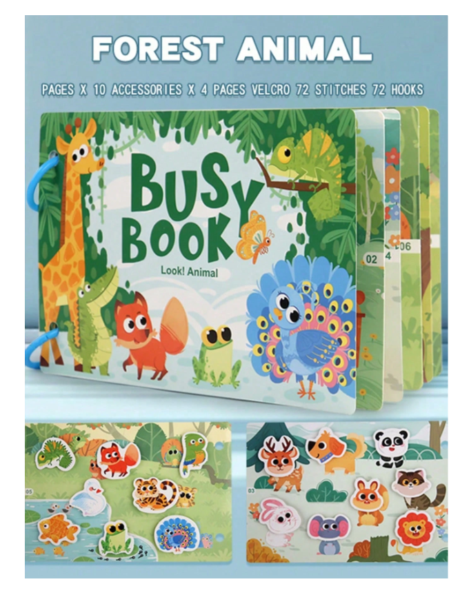 Forest Animal Busy Book for Kids| Montessori Activity Book | Reusable DIY Preschool Learning Book