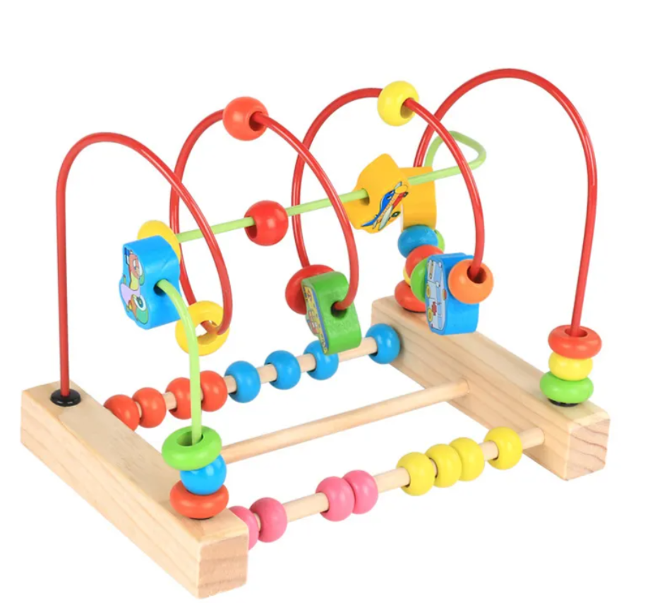 Montessori Wooden Toys Maze Circles Around Beads Abacus Math Toys Puzzle Early Learning Educational Toys