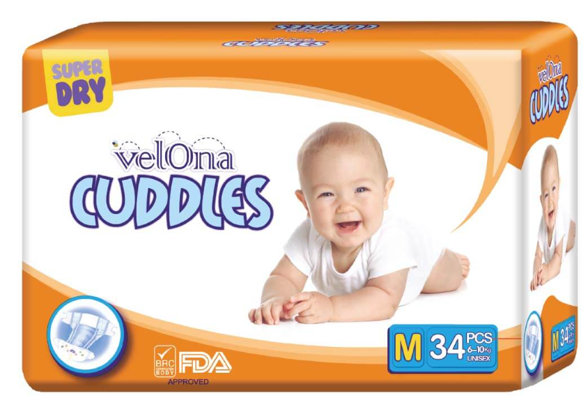 VELONA CUDDLES CLASSIC DIAPER – JUMBO PACK Medium 34 Pcs