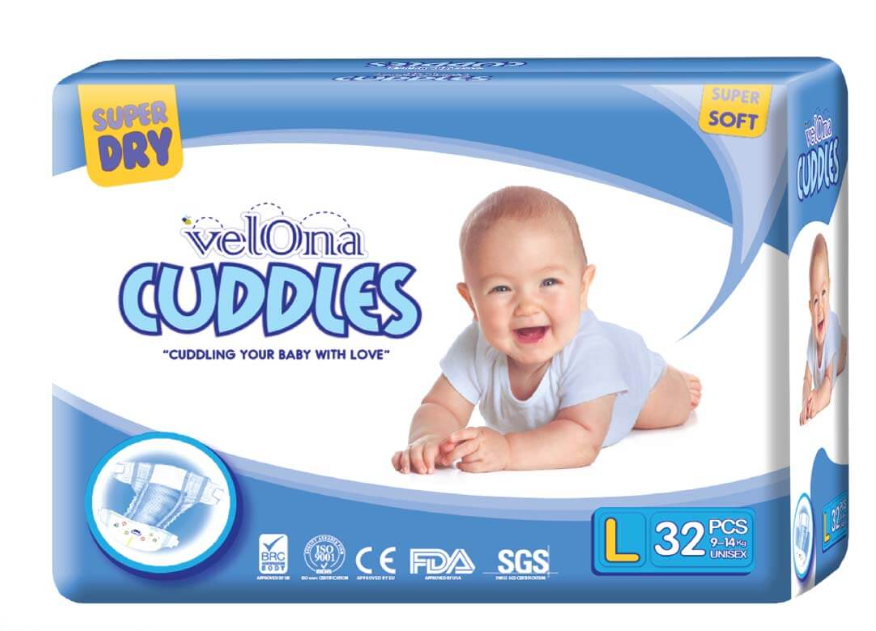 VELONA CUDDLES CLASSIC DIAPER – JUMBO PACK Large 32pcs