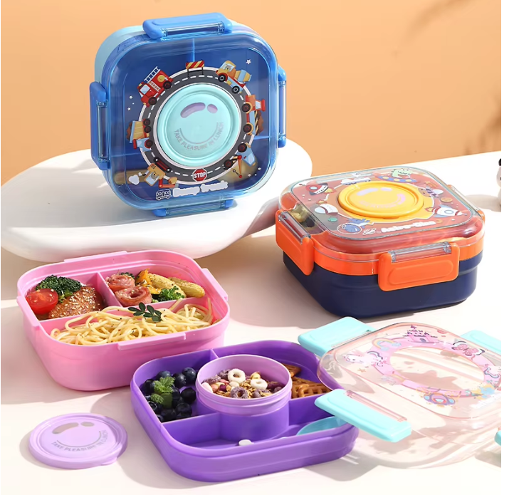 Food Grade Three Partition Bento Lunch Box 
