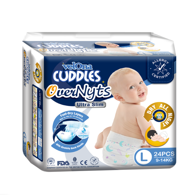 VELONA CUDDLES LOONEY TUNES / OVERNYTS DIAPER- JUMBO PACK Large 24pcs